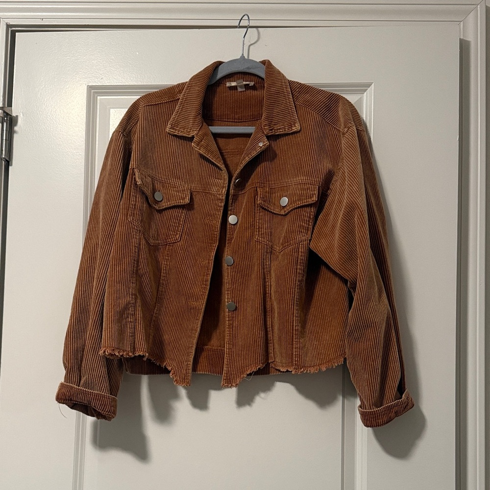 Altar'd State Brown Corduroy Jean Jacket